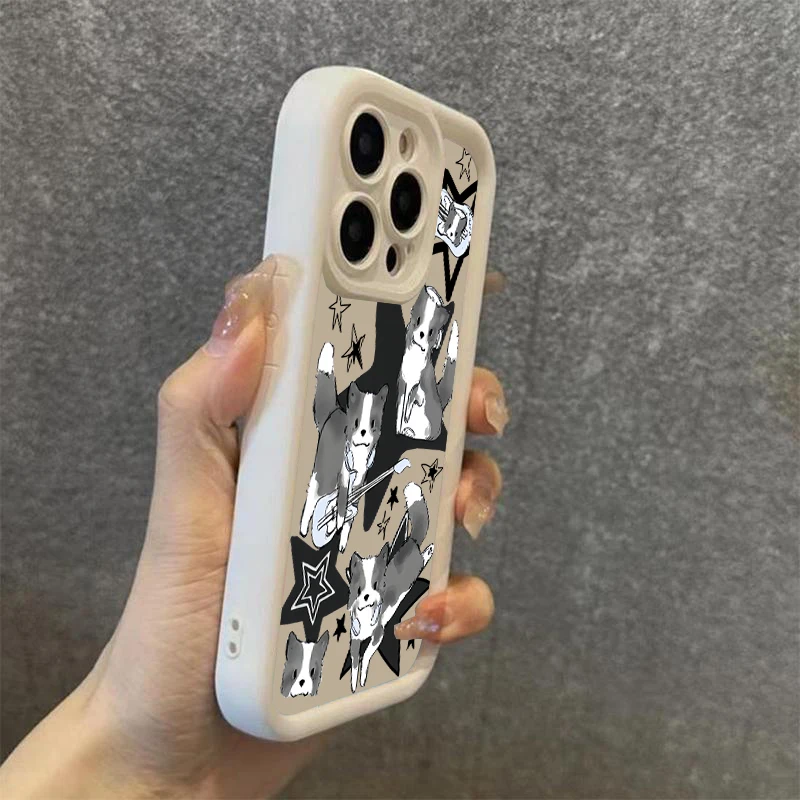 Black Guitar Music Cat Phone Case - Stylish Soft Cover