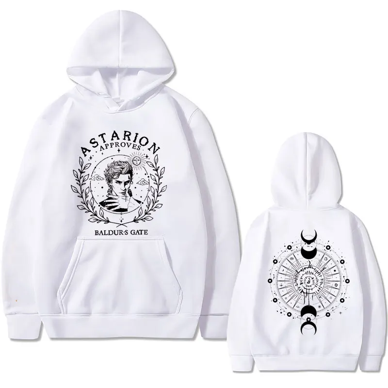 Limited Game Baldur's Gate Astarion Double Sided Print Hoodie Men Vintage Oversized Hooded Sweatshirt Men's Fashion Streetwear