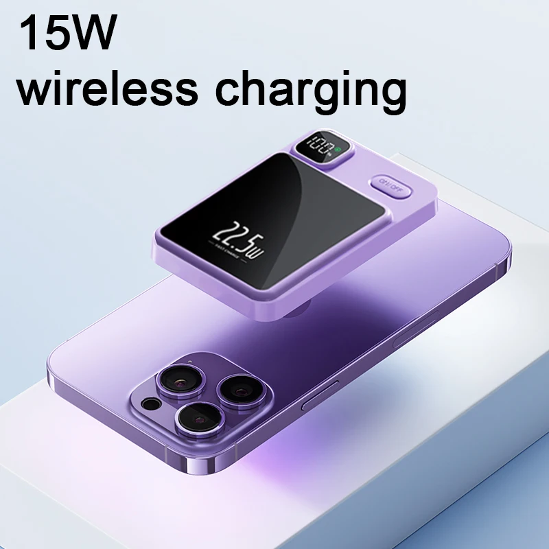 10000mAh Capacity Power Bank Magnetic Wireless 22.5W Ultra Super Fast Charging Magnetic Power Bank For Iphone15 Samsung 4