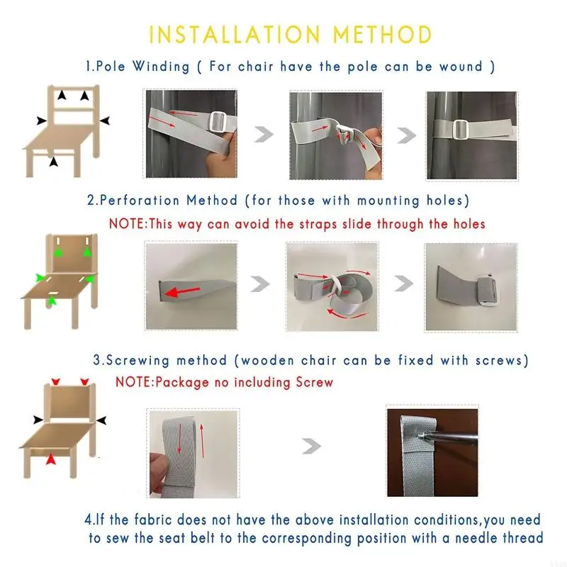 Y4QA Baby Universal 5 Point Harness High Chair Safe Belt for Stroller Kid Children for Seat Pushchair Dining Chair