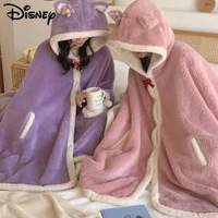 Disney Cartoon StellaLou Plush Bathrobe Autumn Winter Women Coral Fluffy Cape Shawls Y2k Friends Kawaii Soft Homewear Hooded 1