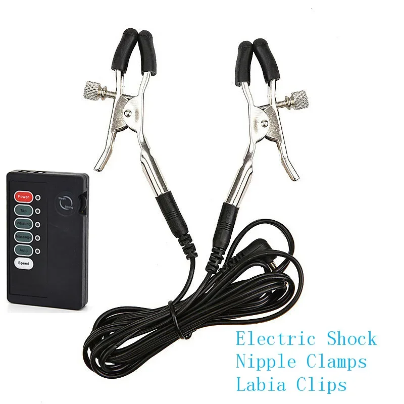 Body Massage Accessory Breast Sex Toys For Couple Clitoris Clips Penis Stimulation Sex Products Electric Shock Nipple Clamps