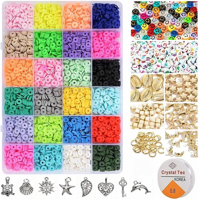 3600PCS Polymer Clay Bead Set 6MM Rainbow Color Flat Chip Bead For Boho  Bracelet Necklace Making Letter Bead Accessories Kit DIY - AliExpress
