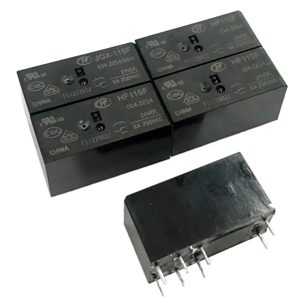 

5x HF115F DC age Power Relay 24V 8A 8Pin 2ON 2OFF General Purpose Relay