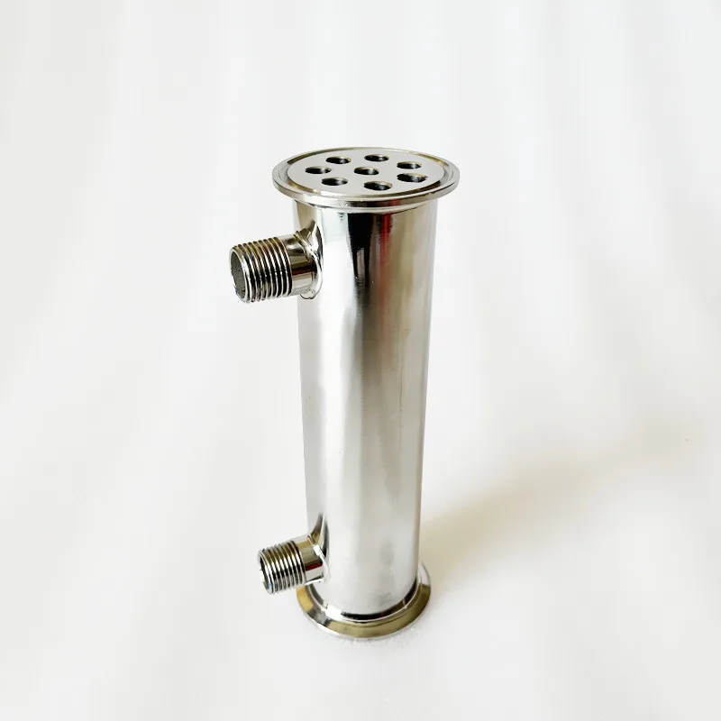 Dephlegmator 2" 51mmOD64mm Reflux Condenser With1/2" Male Thread Height 200mm Inside 8 Tubes For Moonshine Distillation Column