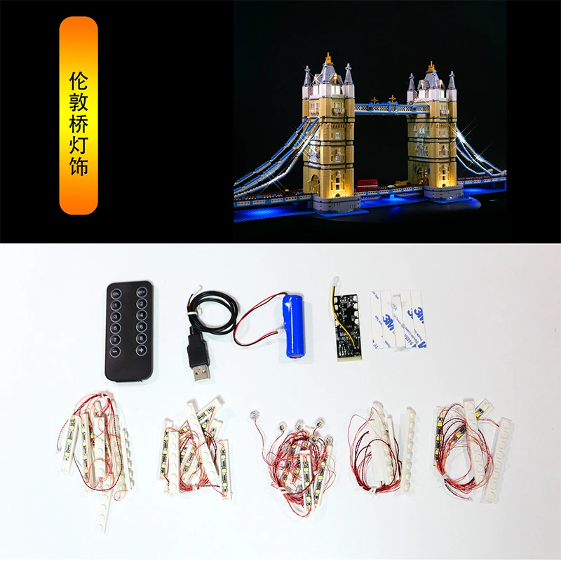 DIY RC LED Light Kit For LEGO 10214 Tower Bridge (Only LED