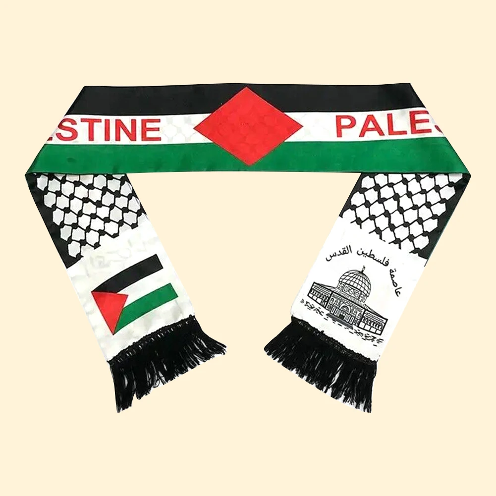 Knitted Scarf 1-30Pcs Women's Palestine Flag Scarf Double Side Soft Skin Friendly Winter Warm