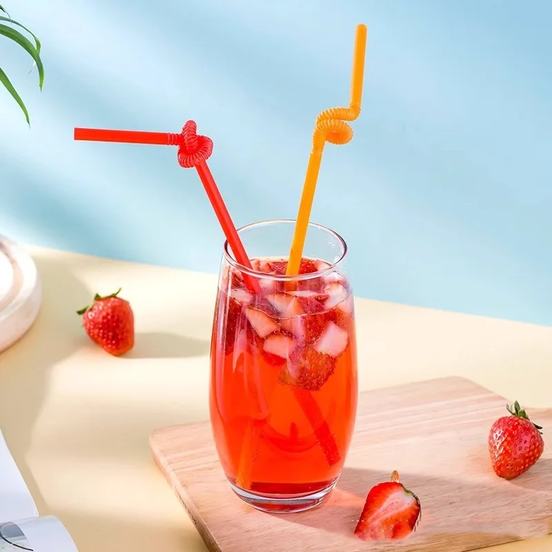100-1000Pcs Multicolor Drinking Straw Disposable Wedding Party Birthday Milk tea Juice Straw Bar Accessories Beverage Wholesale