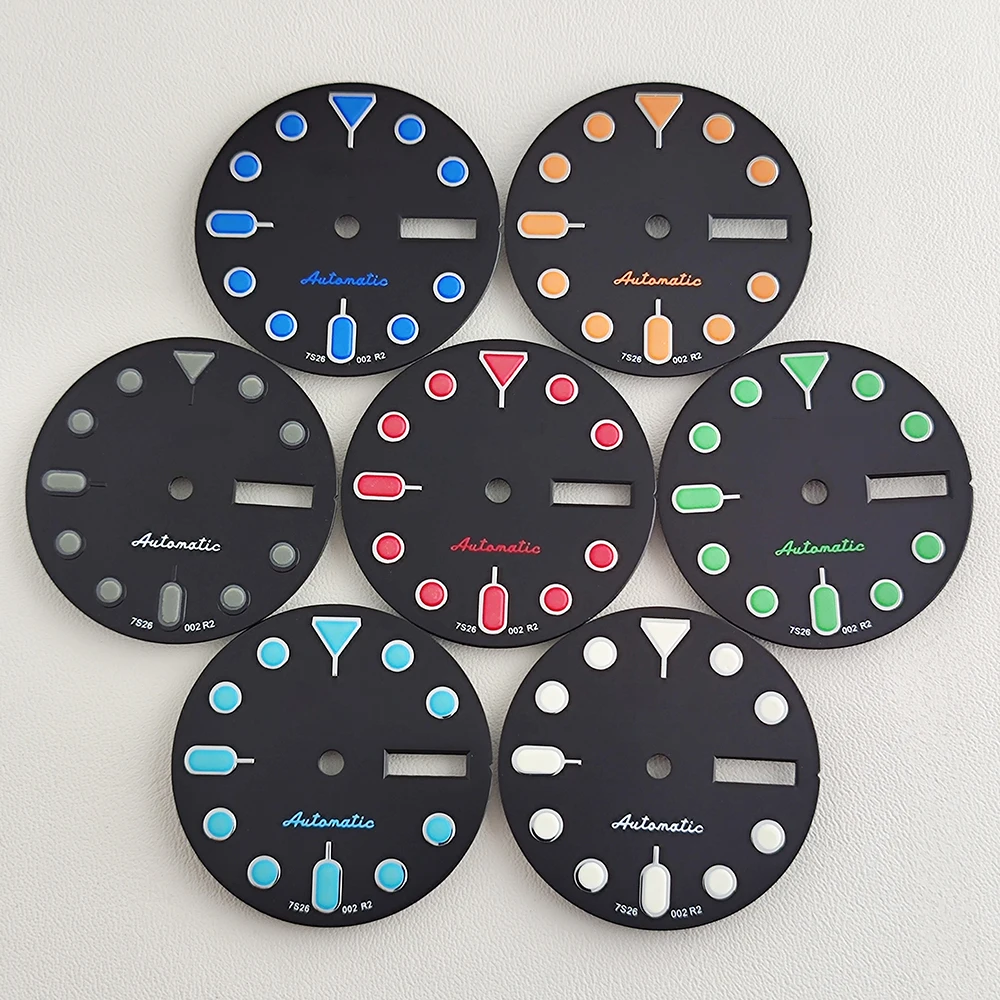

Циферблат NH36 28,5 мм, циферблат часов, зеленый светящийся циферблат, подходит для NH35 NH36 механизм, аксессуары для часов, инструмент для ремонта часов