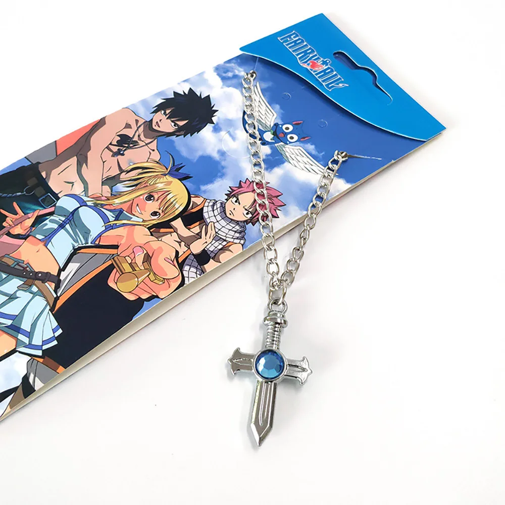 Cartoon Gray Fullbuster Necklace Metal Pendant Cross Alloy Chain Cosplay Costume 5