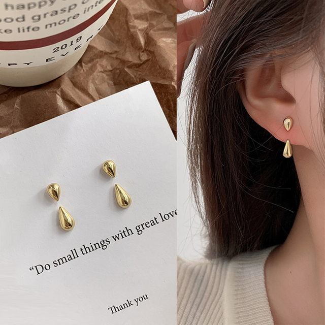 Simple Gold Pearl Stud Earrings For Woman Korean Fashion Jewelry Wedding Girl's Sweet Accessories