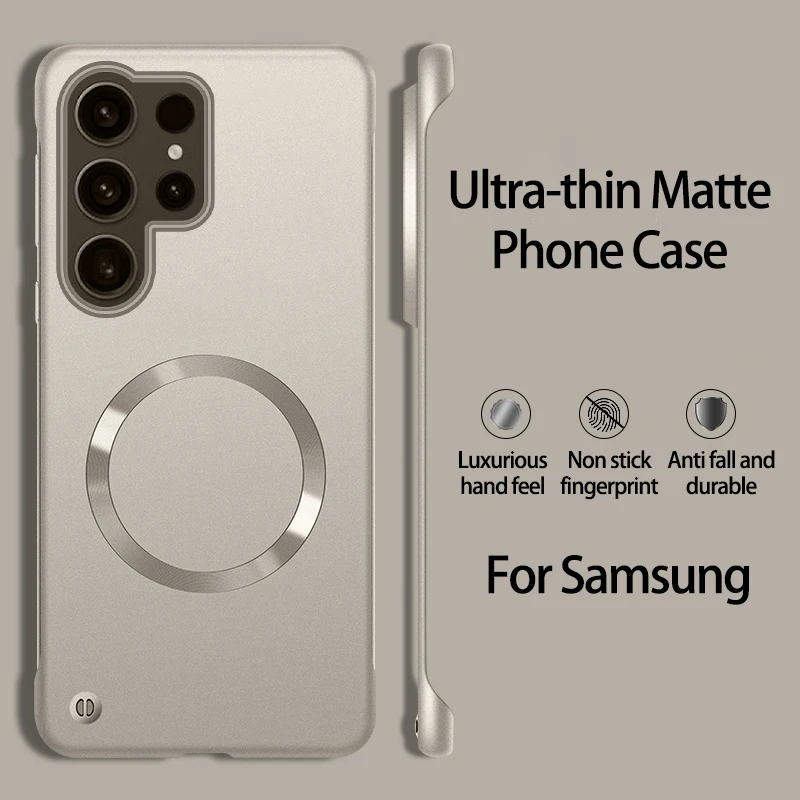 Sleek Matte Magnetic Metal Phone Cover - Ultra Thin and Frameless Design