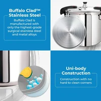Buffalo 15 Quart Pressure Cooker Stainless Steel - Large Canning Pot with Lid for Home, Commercial Use - Easy to Clean 2