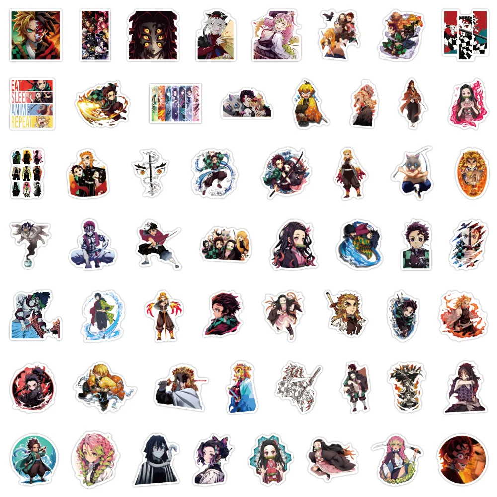Cartoon Stickers Decorative Stickers Anime Stickers Graffiti Stickers 10/30/50/110PCS Cool Anime Demon Slayer Stickers DIY Suitcase Fridge Phone Laptop Guitar Graffiti Cartoon Decal Sticker