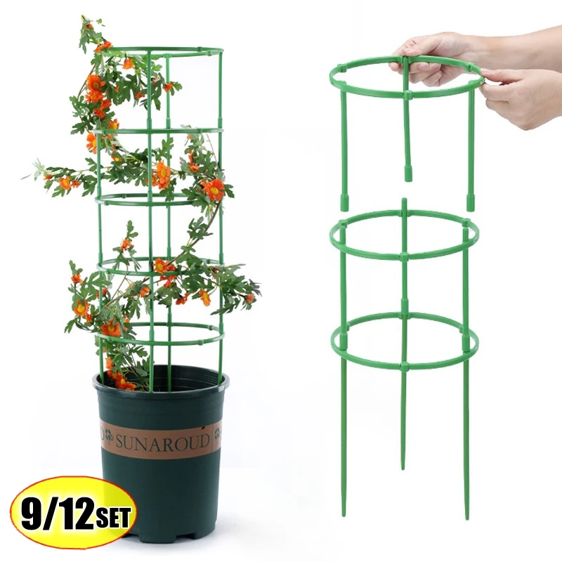 Plant Support Pile Plastic Semicircle Flower Vine Climbing Stake Bonsai Fixing Rod Garden Stake Holder Cage Support Rack plant stakes