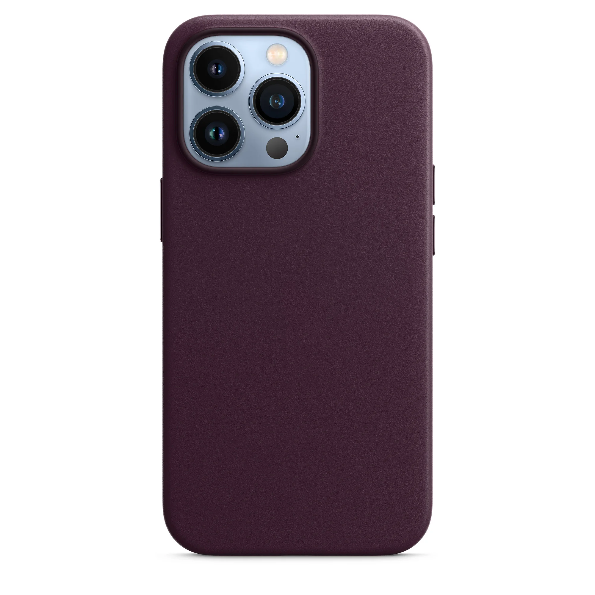Premium Deep Purple Leather MagSafe-Compatible Phone Case