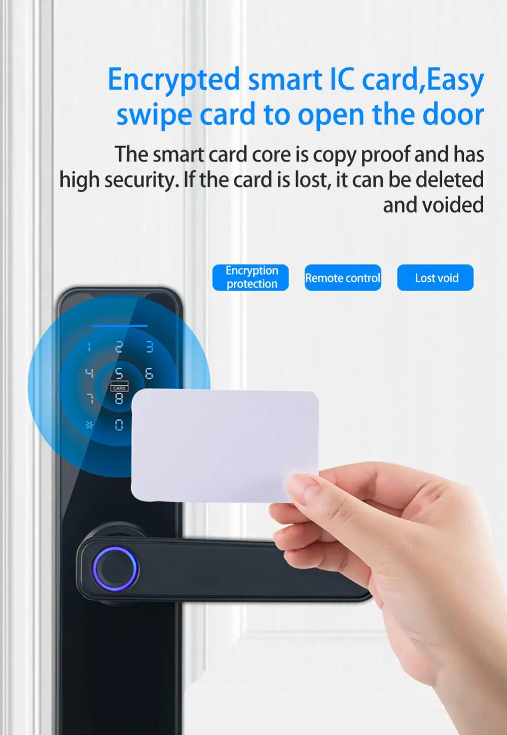 Fingerprint Lock smart IC card, Easy swipe card to open the door