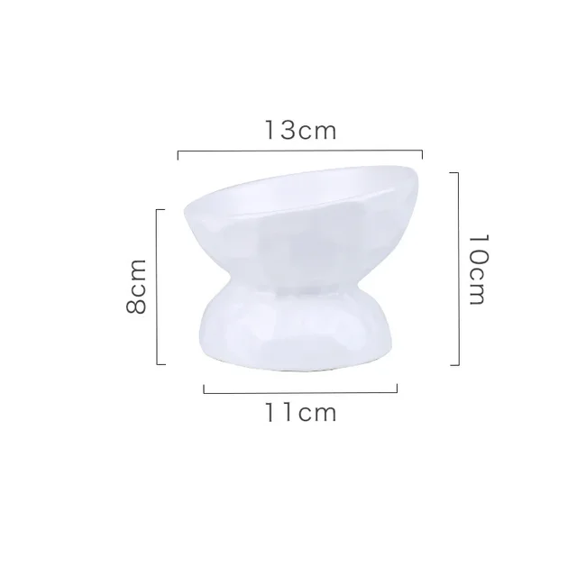 ceramic Raised Cat Bowls, Tilted Elevated Food or Water Bowls , Stress Free, Backflow Prevention, Dishwasher and Microwave Safe 2