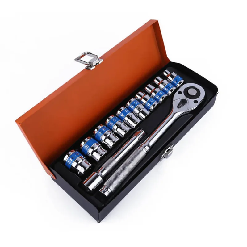 12pcs Socket Wrench Set Drive Ratchet Wrench Spanner For Bicycle Motorcycle Car Repairing Common Sockets Home Repair Combination 12pcs socket wrench set drive ratchet wrench spanner for bicycle motorcycle car repairing common sockets home repair combination