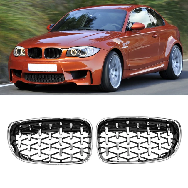 Auto Diamant Grill Front Niere Stoßstange Gitter Racing Grill Silber Grille  Für BMW E81 E82 E87 E88 128I 130I 135I 1 serie 07-11 - AliExpress