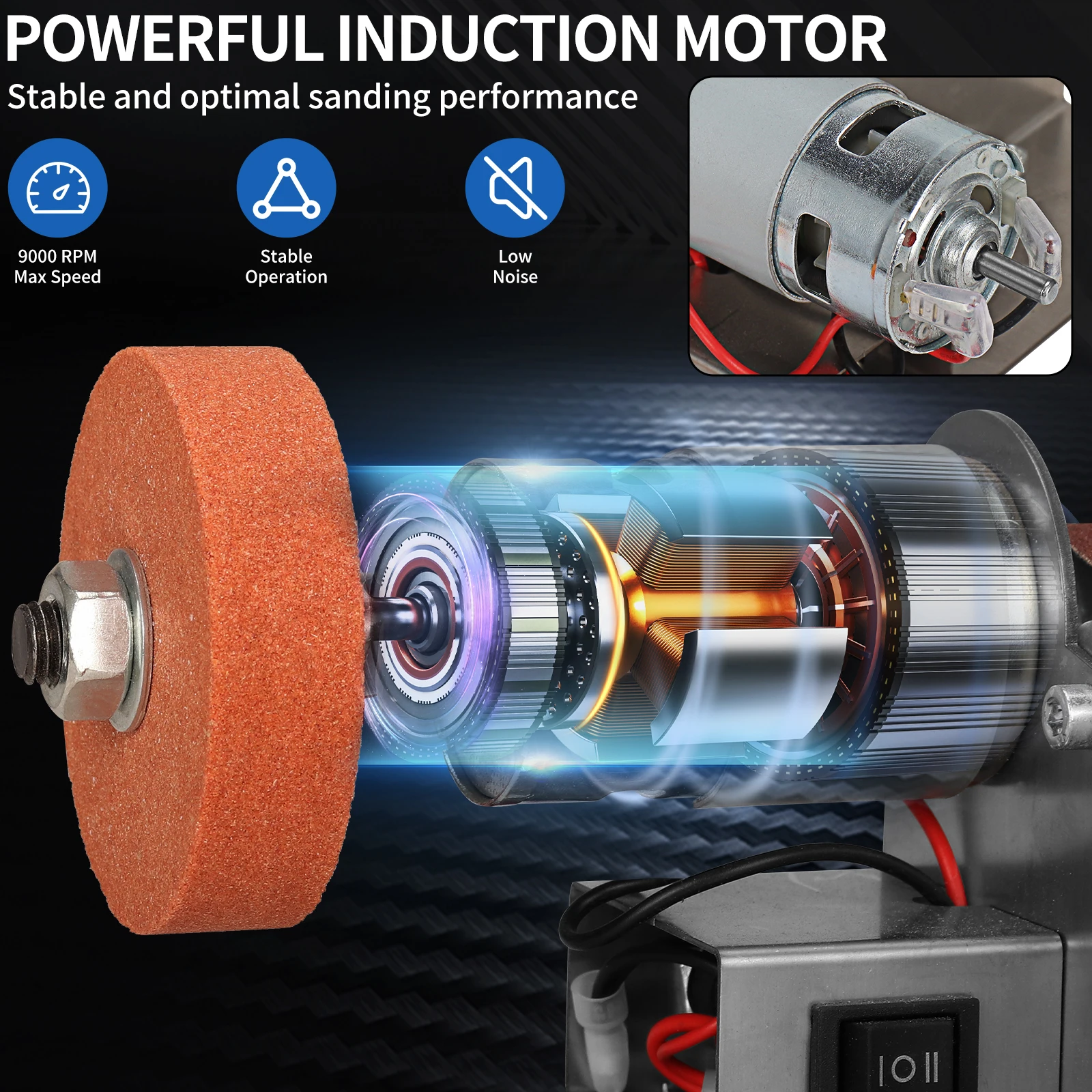 Mini Belt Grinding Machine Tool Sharpening Machine Sanding Grinding Electric Sander Home Diy Polisher Machine 110V/220V 2