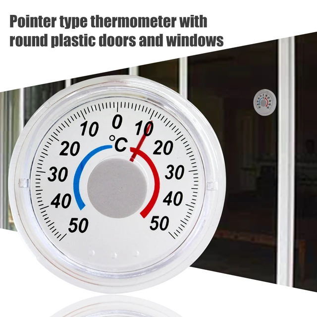 Circular Transparent Outdoor Window Thermometer Temperature Weather Station  Tool