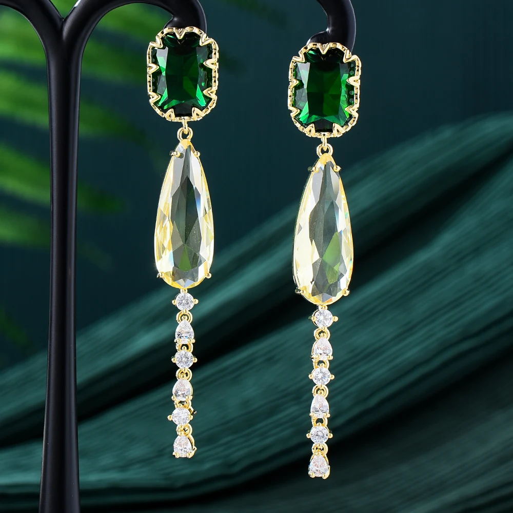 

Kellybola Temperament Women's Drop Earrings Engagement Wedding Luxury Fashion Ear Piercing Accessories Brilliant CZ 2022 Jewelry