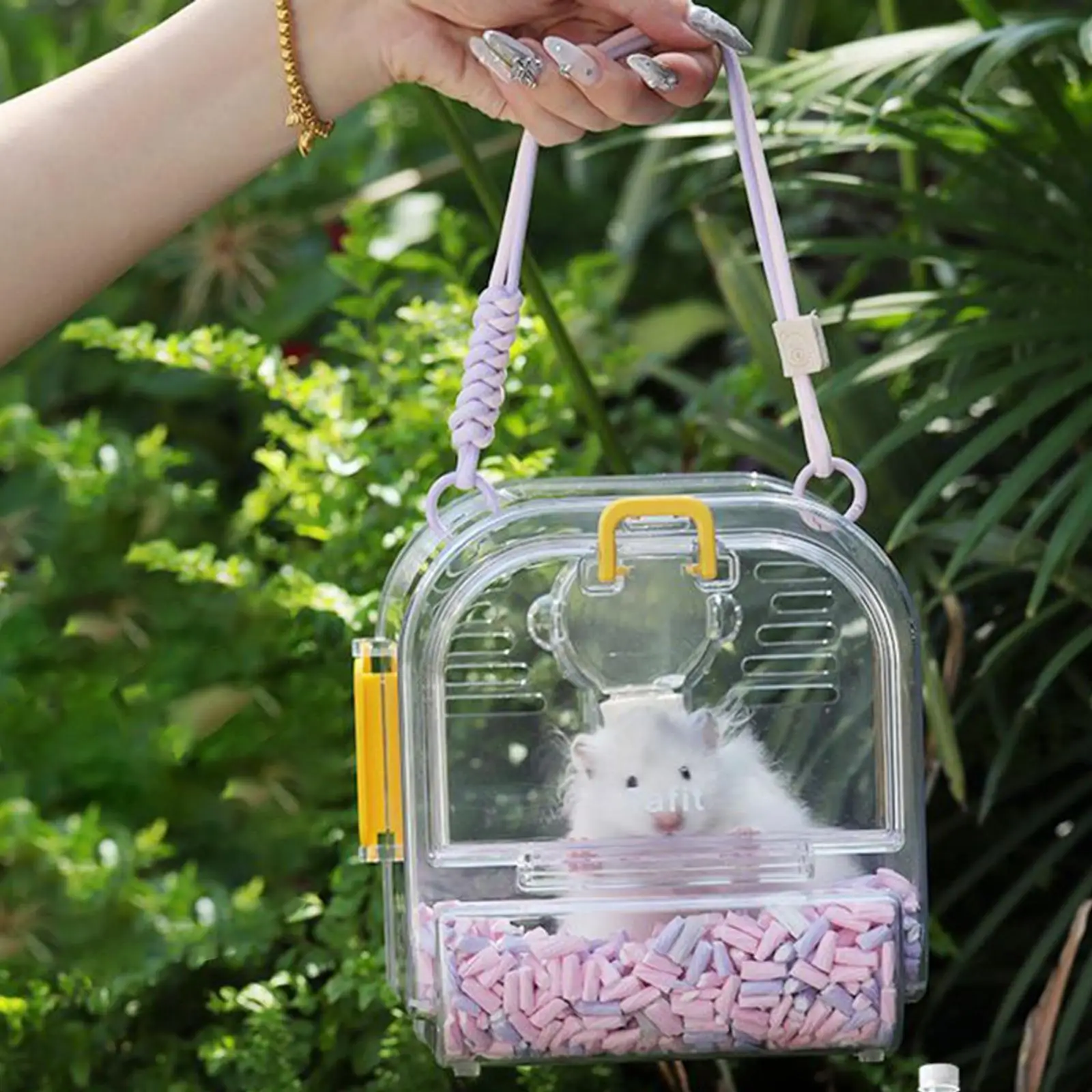 Hamster Travel Carrier Cage,Small Animal Carry Case,Large Convenient Chinchilla Cage for Mice,Squirrel,Small Animals,Hedgehog