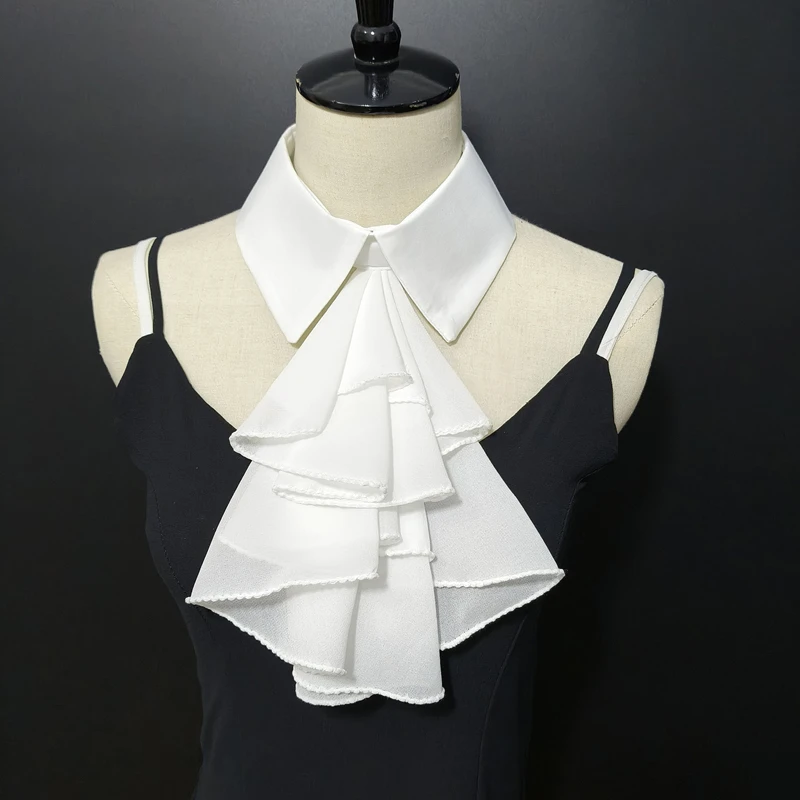 Eleganter gefälschter Kragen mit gekräuselter Spitze, geschichteter Clown-Halskragen, Krawatte, Cosplay-Kostüme, Accessoires, süßer abnehmbarer Kragen, Schalwickel – Detail 7