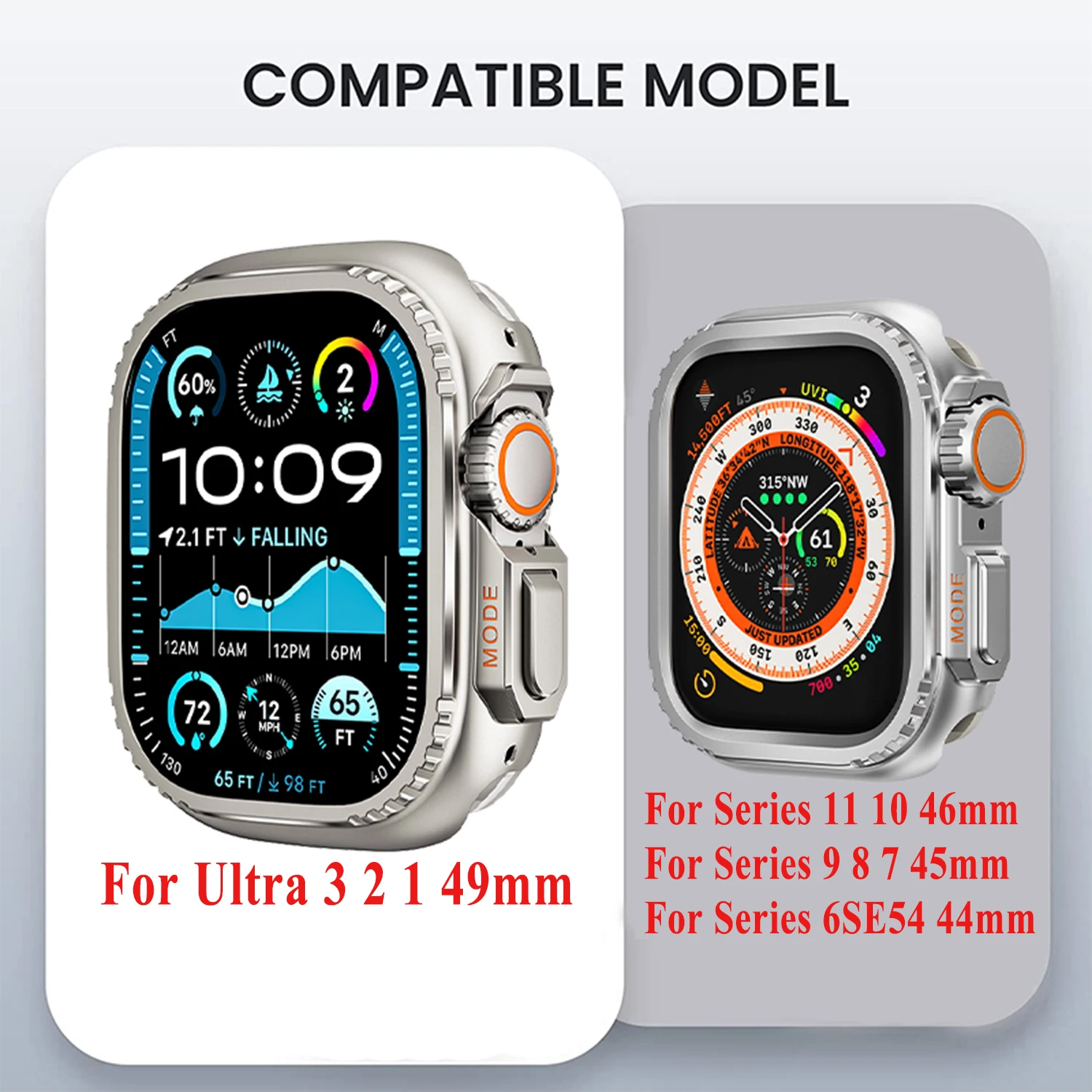 Titanium Strap with Metal Case - Premium Stainless Steel Cover