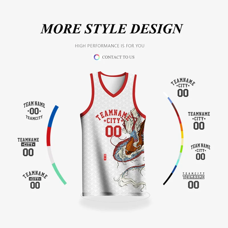 Basketball Jerseys BASKETMAN Basketball Jerseys For Men Customizable Full Sublimation Team Name Number Printed Dragon Pattern Training Clothes