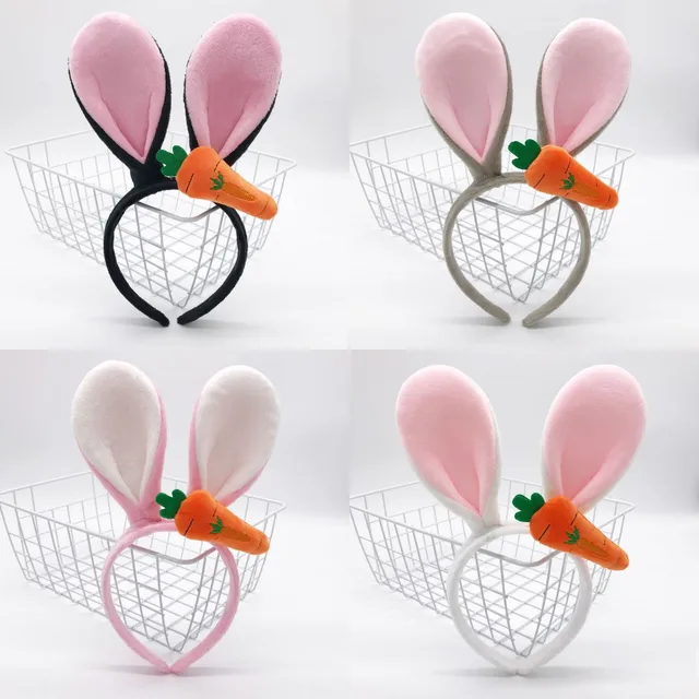 Set 6 Cerchietti Orecchie Di Coniglio - Per Pasqua E Feste, In Peluche E Glitter, Unisex - Foto 9