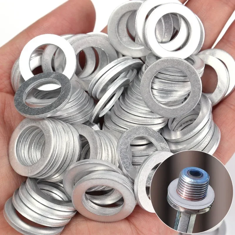 Car Engine Sump Oil Drain Seal Gasket 14mm Hole Nut Washer for Honda Engine Oil Sump Aluminium Seal Gasket Auto Parts 10-100PCS Oil Drain Plug Gasket Oil Drain Plug Seal Washer Sealing Washers