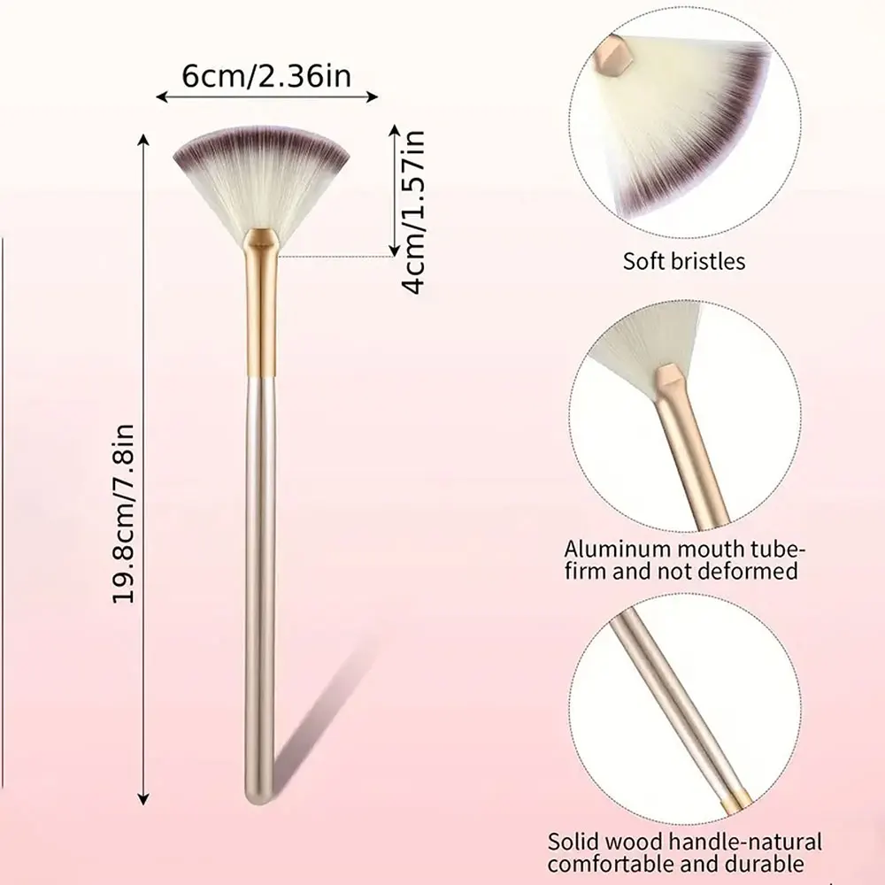 1/3/5/9Pcs Slim Soft Facial Fan Brush,Makeup Cosmetic Multi Use,Mask Brush Makeup Brush Tool Set 5