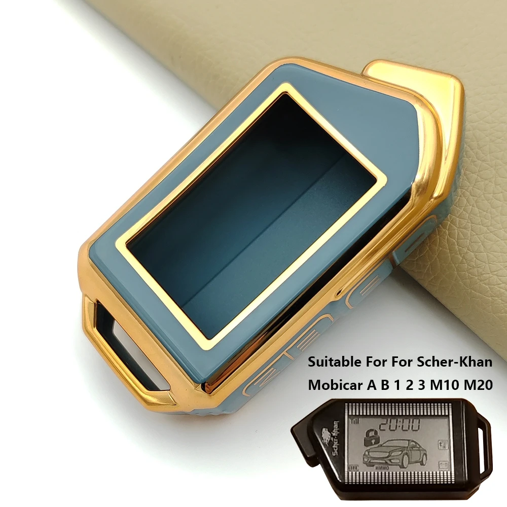 2-Way LCD Keychain Remote Leather Case Cover for Car Alarm System