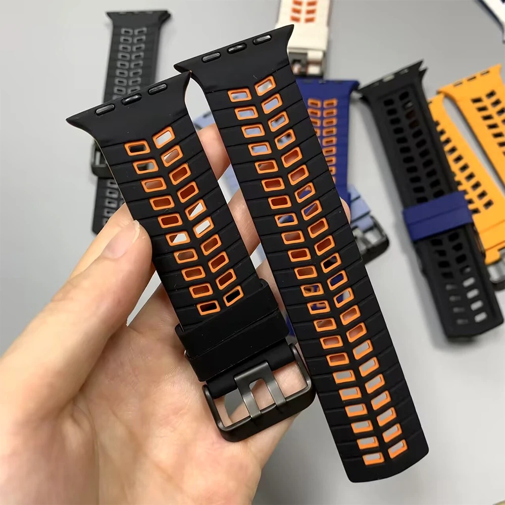 Premium Silicone Sports Bracelet for Apple Watch - Versatile Replacement Band
