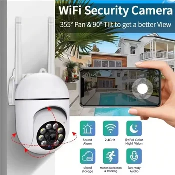 8MP Wireless Security Survillance PTZ Camera Wifi IP Outdoor 4X Zoom Cameras AI Human Tracking Two-way Audio HD Night Color Cam 1