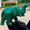 Natural Malachite Carved Elephant Quartz Crystal Mineral Specimen Healing Wealth Home Office Degaussing Decoration Meditationgem 6