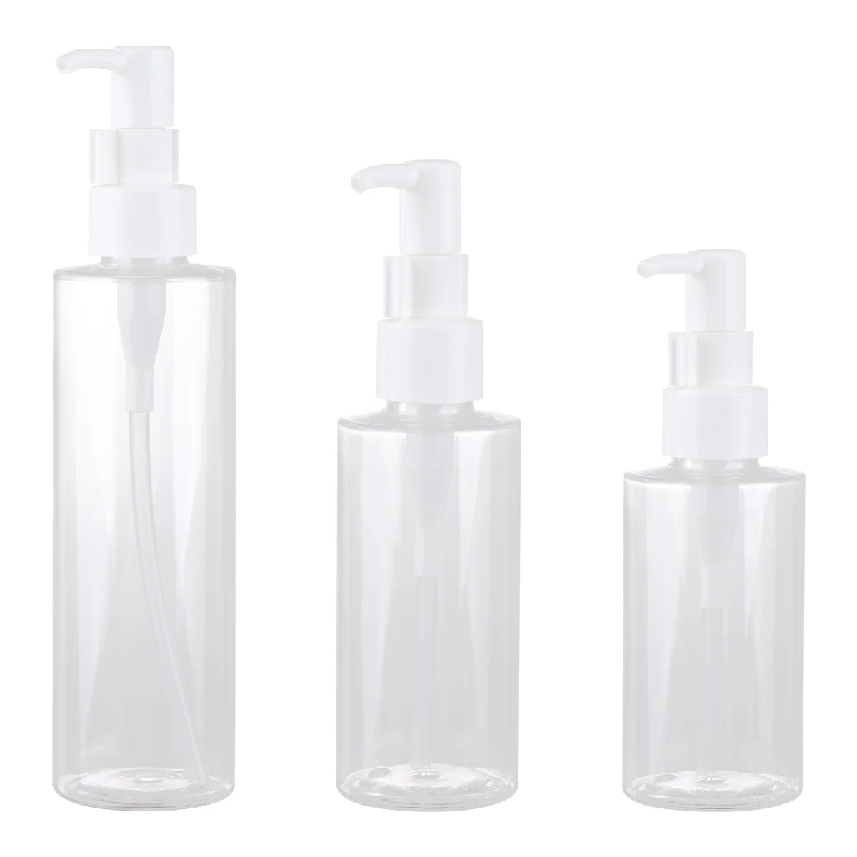 

3 Pcs Pump-Bottles Lotion Dispensers Shampoo Clear Empty Makeup Remover