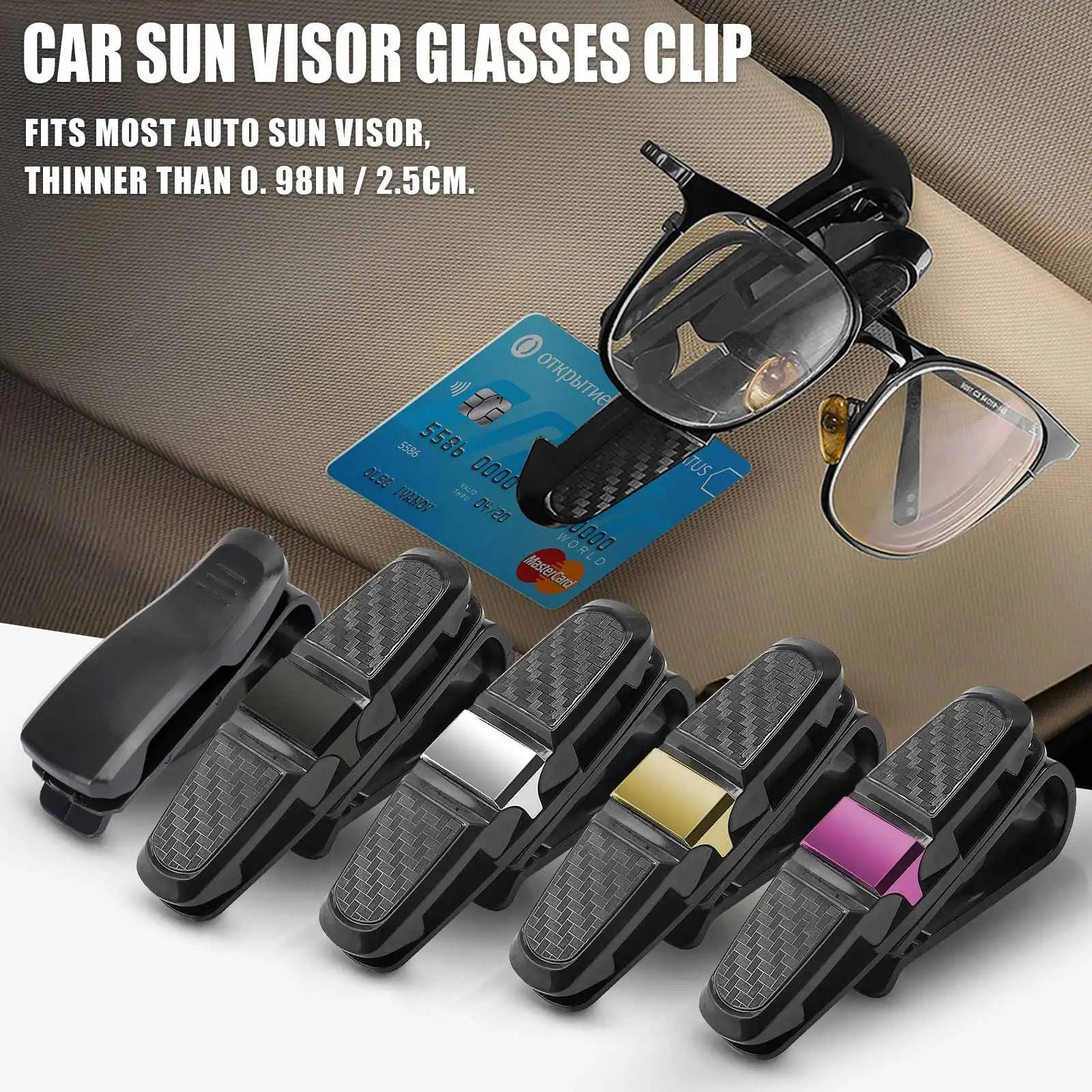 Car Sun Visor Sunglasses Holder Clip Universal Black Ticket Card Clamp  Fastener Glasses Cases Portable Car Accessories Clamp - China Optical  Frames Holder and Sunglasses Holder price