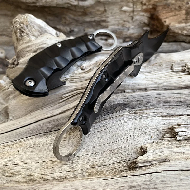 Nóż Karambit składany nóż z pierścieniem na palec scyzoryk kieszonkowy nóż rybacki polowania na kemping survivalowy nóż