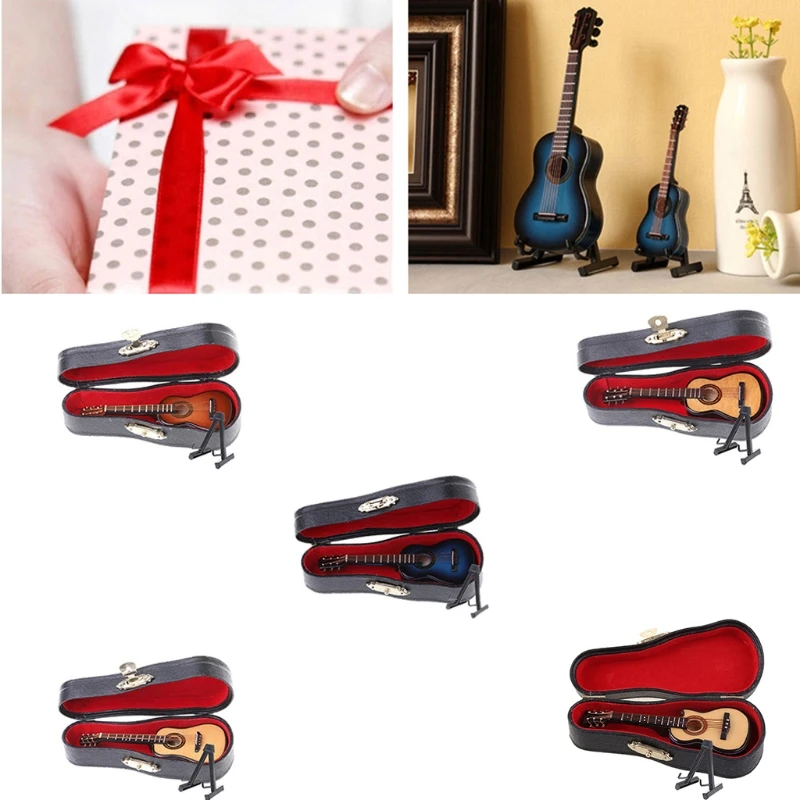 

10cm Toy Acoustic Guitar Scale Model Home Office Desk Decor Ornaments Gifts