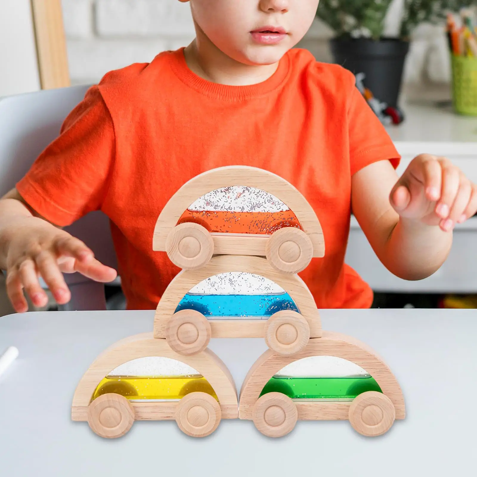 

4х детский деревянный автомобиль, креативное восприятие цвета, красочная фотография для праздников на день рождения, раннее образование, искусственная игра