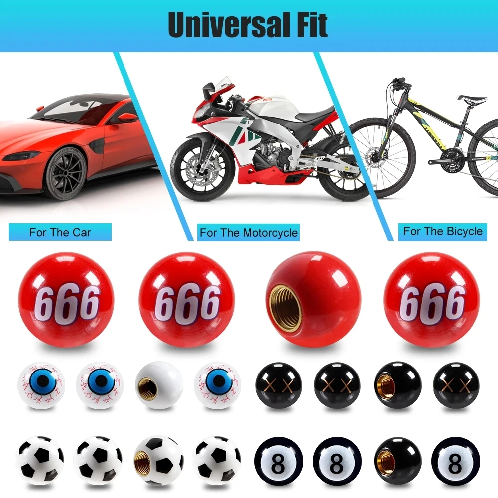 Tire valve cap 4Pcs universal car tire valve cap wheel dust cover for car truck SUV motorcycle bike styling valve stem caps accessories