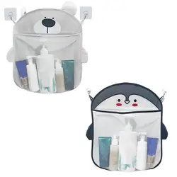 Baby Bath Toys For Kids Storage Bag Bathroom Mesh Bag Shark Strong Suction Cups Net Summer Bathtub Water Game Toy Organizer