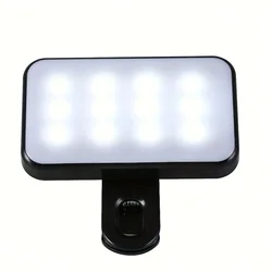 Wireless Clip - On Selfie Ring Light with Adjustable Color Modes & Brightness (Black)