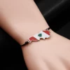 Liban  Flag Bracelet Jewelry Lebanon Maps Black String Bracelet 4