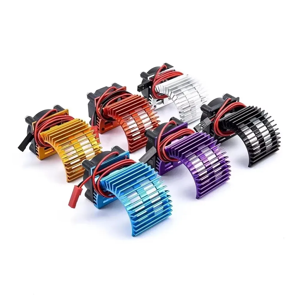 Dissipateur thermique moteur RC 380/540 avec ventilateur 5V - Bleu, Rouge
