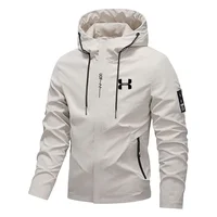 Veste à capuche streetwear pour homme printemps-automne 2026 – Nouvelle veste décontractée zippée ample pour activités de plein air, randonnée, jogging, coupe-vent 3