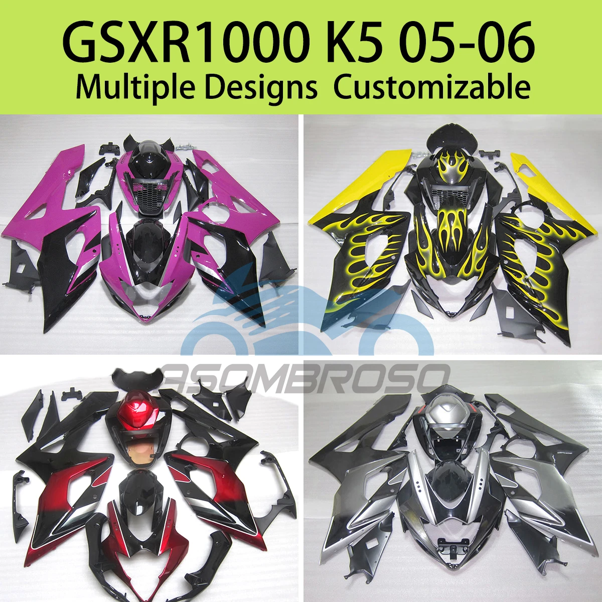 

GSXR1000 05 06 Fairing Kit for SUZUKI GSXR 1000 K5 2005 2006 Customizable ABS Injection Bodywork Set Motorcycle Fairings